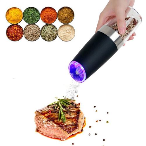 Buyyes Set Electric Pepper Mill Stainless Steel Automatic Gravity Induction  Salt and Pepper Grinder Kitchen Spice Grinder Tools - AliExpress