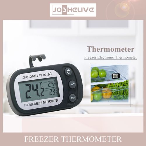 Digital Refrigerator Thermometer,Freezer/Refrigerator Thermometer with  Large LCD Display,Max/Min Record Function Thermometer for Kitchen, Home