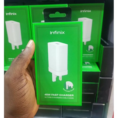 Generic Infinix 45W Wall Charger Adapter Super Fast charger plus 3A TypeC cable - image 2