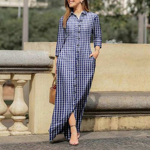 Women's Cotton Pink Check Shirt Dress – Stylestone