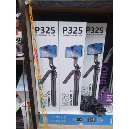 Generic P325 360° Rotating Pan Tilt Aluminum Selfie Stick Tripod 2.2M