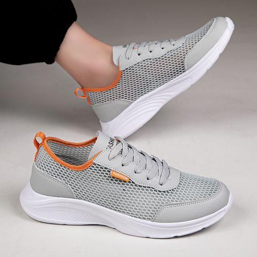 Flangesio Summer Mesh Sneakers Men Shoes EUR Size 45 46 47 Ultra-Breathable  Hollow Out Casual Sneakers For Male Shockproof Lightweight Sports Shoes  Fitness Young Boys Runway Jogging Shoes Grey | Jumia Nigeria