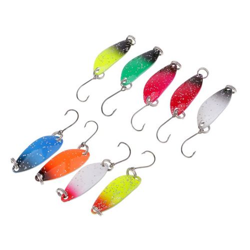 Generic 9Pcslot Colorful Metal Spoon Spinner Baits Single Hook