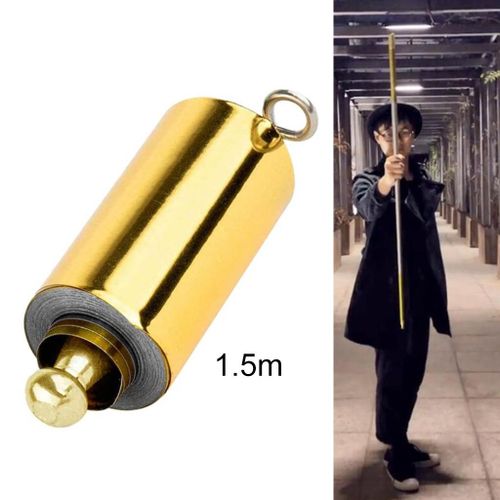 Generic 110cm Metal Magic Pocket Staff Portable Stick Golden Silver 1.5m.5m