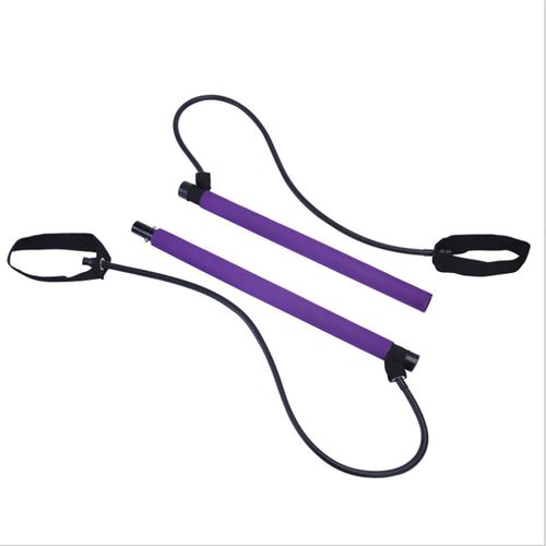 Generic Portable Pilates Strength Rope Gym Stick Yoga Exercise Bar Pilates  Train Rope Purple