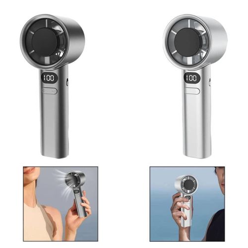 Generic Rechargeable Handheld Mini Fan with Digital Display - image 3