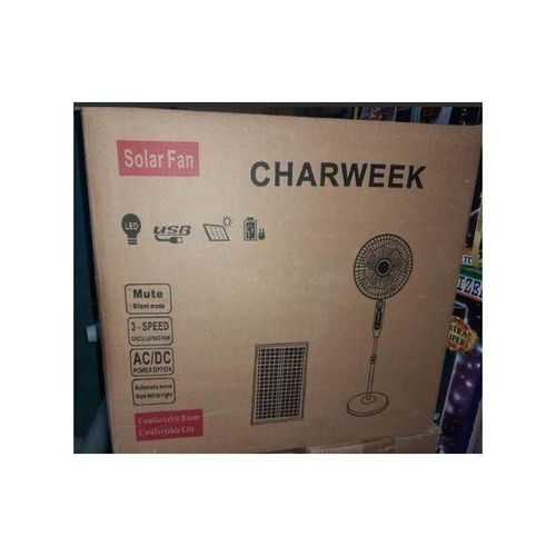 product_image_name-Generic-CHARWEEK Rechargable Quality 16” Standing Solar Fan + FREE GIFT + Solar Panel + In-built Reachable Batteries+ Energy Saving Led Light Buld-1