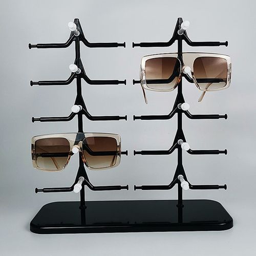 Free Delivery 10 Pairs Transparent Two Row Sunglasses Rack Glasses Holder Display Stand