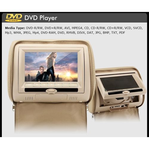 product_image_name-Generic-A Pair 7" Car Headrest DVD Player Only One With A DVD-beige-1