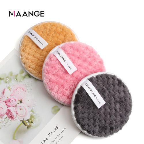 Pink Microfiber Facial Cleaner Towel Makeup Remover Face Cleansing Sponge  Puff Reusable Cosmetic Puff Cleaning Pad