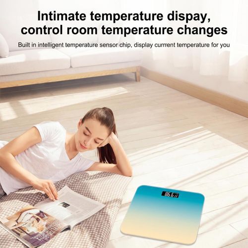 Generic 2PC Rechargeable Digital Body Weight Scale 180kg LCD Electronic Bathroom Scale Temperature Display - image 6