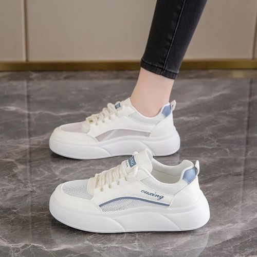 product_image_name-BLWOENS-Women's Sneakers Casual Shoes Comfortable Sneakers Classic Lace-up Shoes- White-1