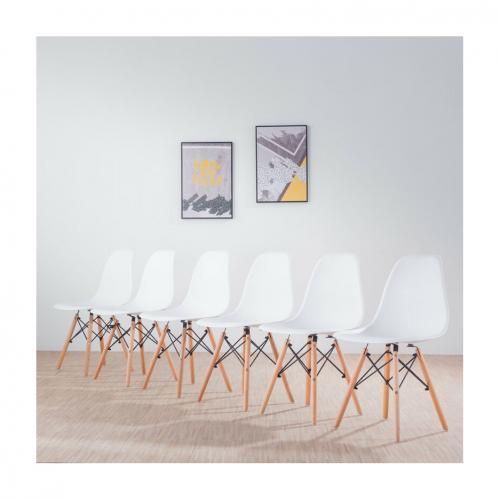 Generic Dinning Plastic Chair With Wooden Leg Set Of 6 Jumia Nigeria