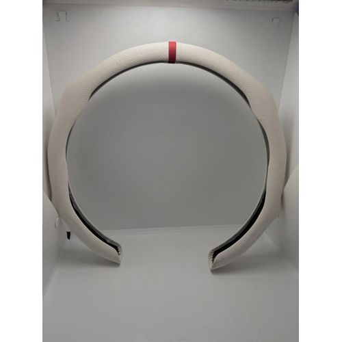 Generic Top-Grade Universal Steering Wheel Cover – White with Red Accents