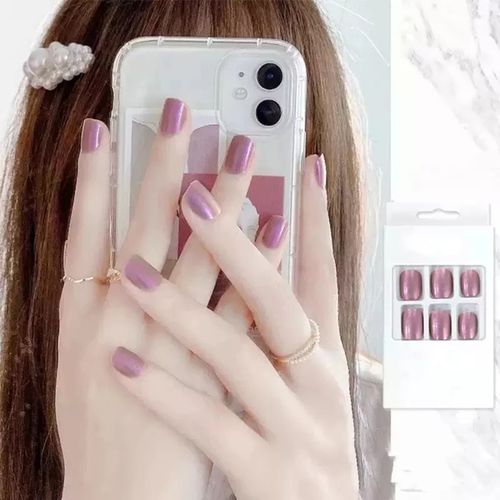 product_image_name-Generic-24pcs Finger Nails & 24pcs Toe Purple Aurora Chrome Press On Nails-2