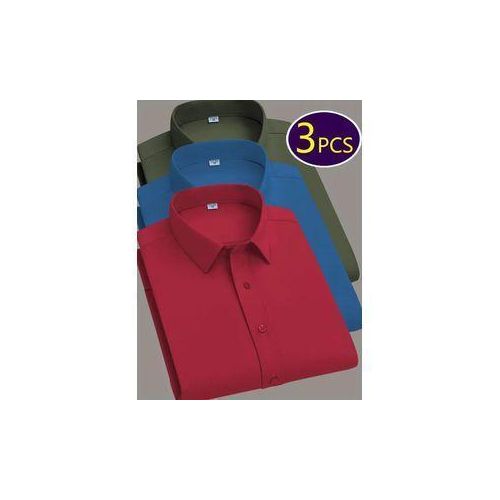 Fashion Plain Straight Cut Office Long Sleeve Shirt