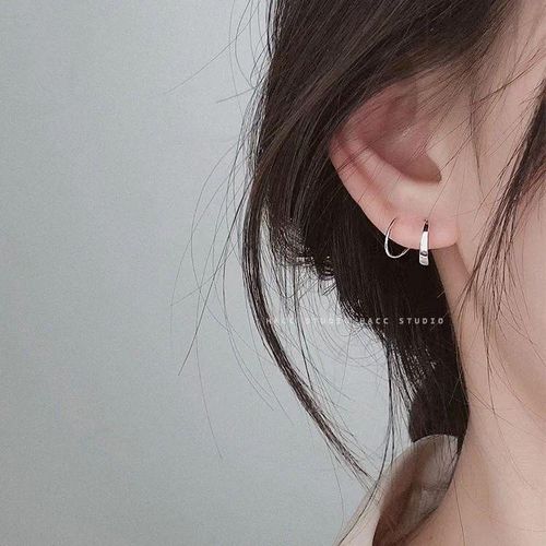 Double Ear Piercing Earrings-10k Gold Chain Stud Earrings-two - Etsy | Piercing  stud earrings, Gold earrings studs, Stud earrings