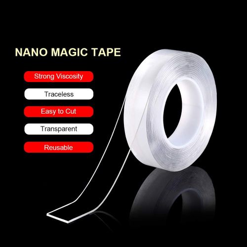 1/2/3/5M Nano Tape Double Sided Tape Transparent Reusable Waterproof  Adhesive Tapes Cleanable Kitchen