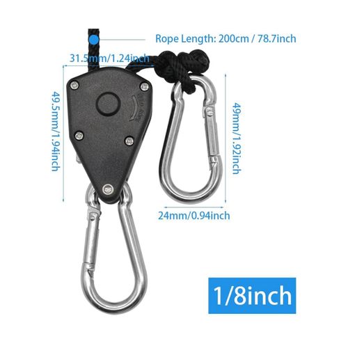 4 Pcs Duty Heavy Rope Ratchet With Hooks, Adjustable Rope Ratchet