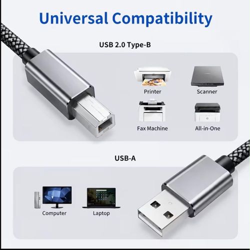 Generic USB Printer Data Cable ( 1 Meter )  – High-Speed USB Type-A Male to Type-B Male - image 2