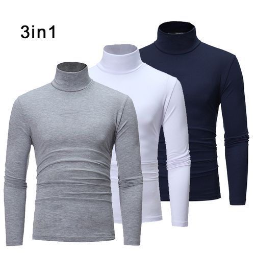 Fashion 3in1 Men's Body Hug Top- Navy/ White / Grey | Jumia Nigeria