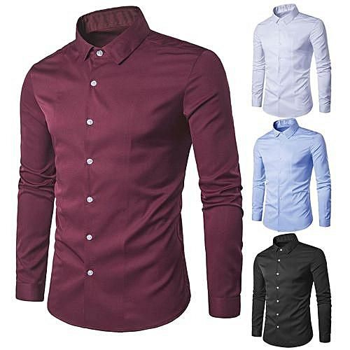 Fashion Set Of 4 Office Plain Men Cooperate Shirts | Jumia Nigeria