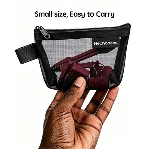 Generic  Mini Mesh Storage Bag, Small Pouch for Keys Cards Lipstick, Multi-Use Tiny Purse - image 3