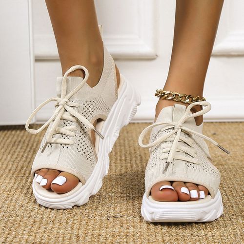 Genuine Leather Women sandals shoes Platform ladies white Sneakers Sandals  shoe 2022 summer open toe Fashion High Heel footwear - Price history &  Review | AliExpress Seller - Shop3511047 Store | Alitools.io