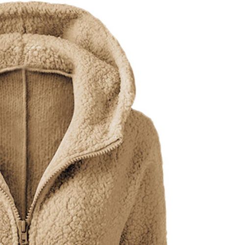 Generic Women Hooded Sweater Coat Winter Warm Wool Zipper Coat