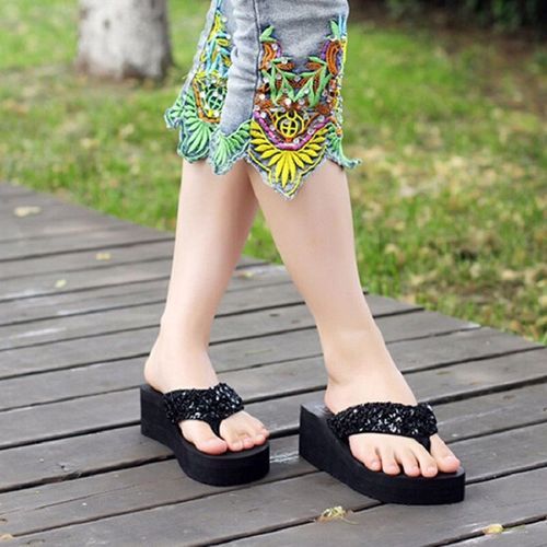 Fashion Summer Soft Women's Slippers BLACK