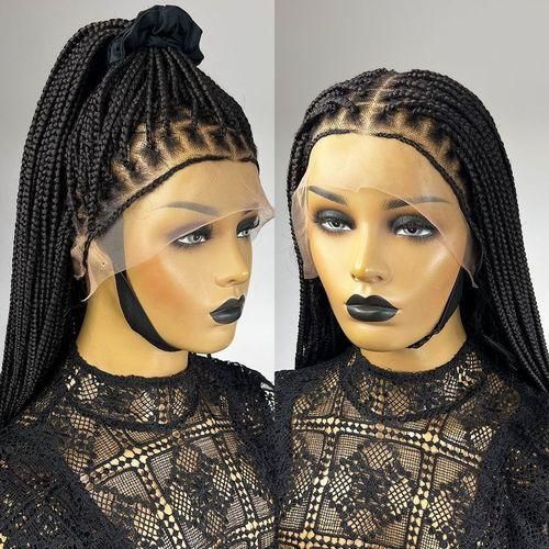 Fashion Bone Straight Braided Wig With Full Lace Frontal