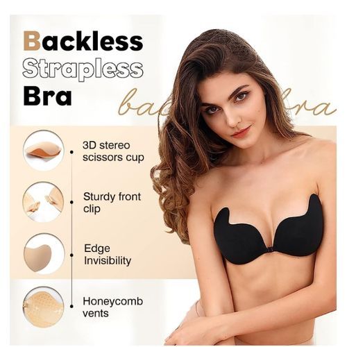 Women's Push-up Non-Padded Bra Women's Silicone Wired Stick-on Bra Women's  Invisible Push-Up