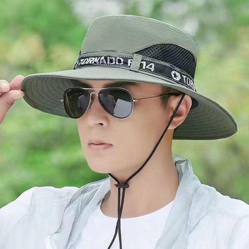 Fashion Summer Men's Bucket Hat Outdoor Mountaineering Shade Fishing Sun  Hat Green