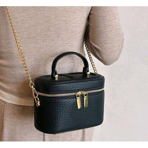 Baltran Leather Lovely Ladies Rhombus Box Handbag - Black