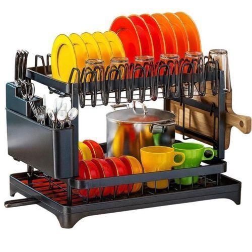 Generic Plate Rack Dish Drainer Dish Drying Rack for Kitchen
