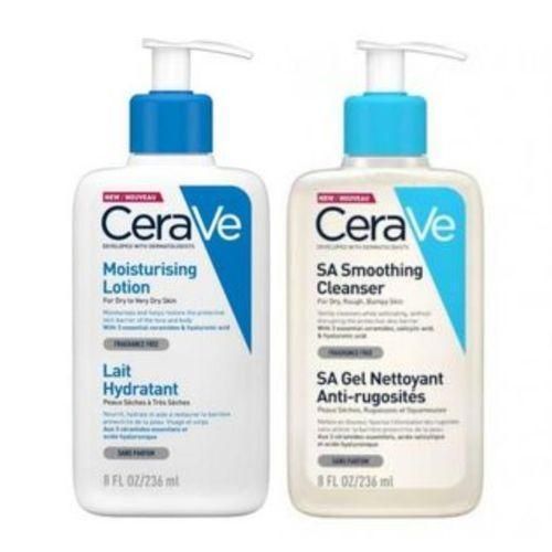 product_image_name-Cerave-Moisturising Lotion & SA Smoothing Cleanser Set – 236ml Each – Hydrating & Salicylic Acid Exfoliating Skincare for Smooth, Clear Skin-1