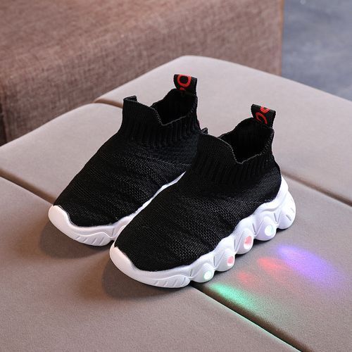 Fashion Baby Sneakers With Light Children's Glowing Toddler Soft Soled  Socks Shoes White