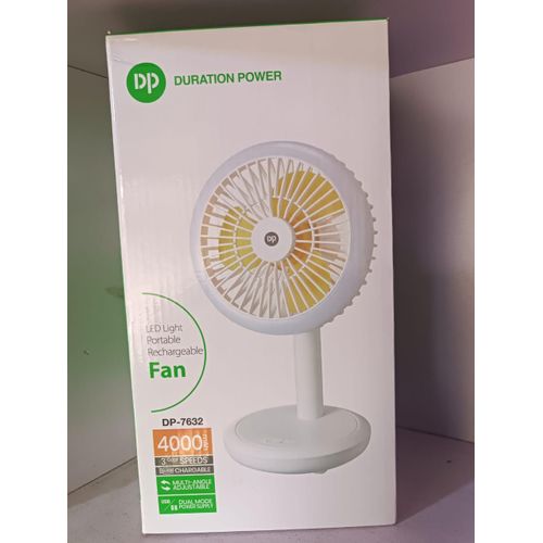 Dp DP-7632 Rechargeable Table Fan – Portable Cooling Fan With Long Battery Backup