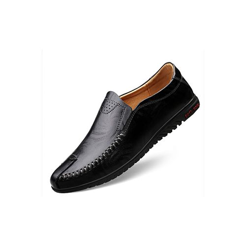 Fashion Big Men Shoes Soft Genuine Leather Loafer Driving -black ...