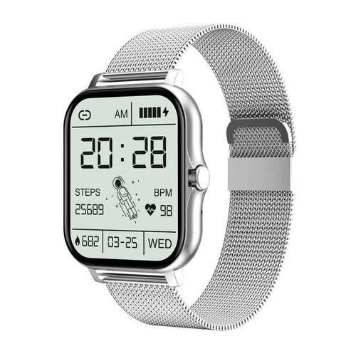 product_image_name-Generic-1.69 Inch Screen Smart Watch Stainless Steel Strap-Silver-1