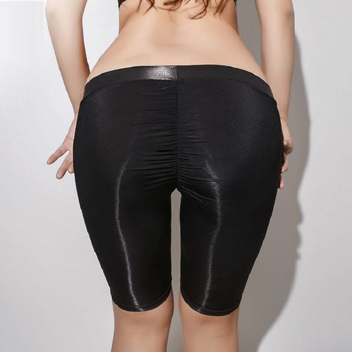 Fashion (Black)Allure Women Shorts Leggings Ice Silk See Through