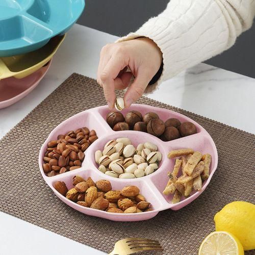 Generic Versatile Food Tray Multi-compartment Round Snack Tray for