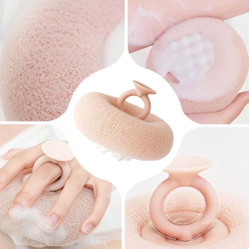 product_image_name-Generic-2-in-1 Sunflower Bath Ball, Super Soft Sunflower Suction Cup Bath Ball, Exfoliating Bath Sponge Cleaning Brush with Suction Cup, Shower Sponges for Women Men (4 PCS)-7