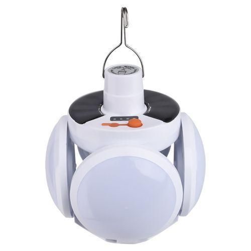 Generic Foldable Rechargeable Solar Powered Bulb Light Camping-White