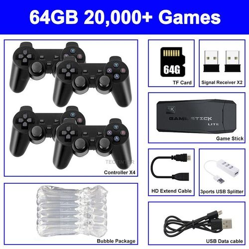 M15 4K Game Stick Mini Video Games Consoles Retro Handheld 20000 Games Player HD Video Game Stick 2.4G Double Wireless Controlle