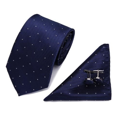 Fashion Men Luxury Business Tie 3pcs/Set +Gift Box - image 3