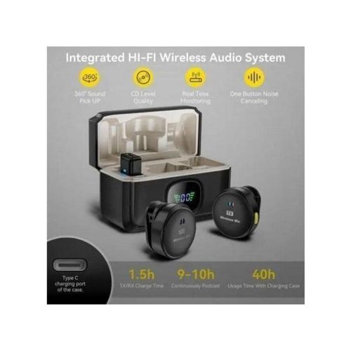 product_image_name-Generic-Magnetic Dual M9 Pro Noise Cancelling Wireless Microphone For Type C with Charging Case, Magnetic Clip-3