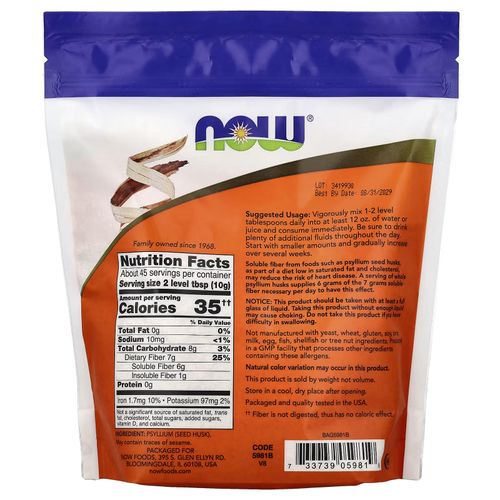 product_image_name-Now Foods- Whole Psyllium Husks - 454g-2