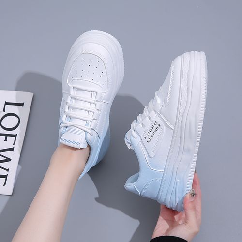 Fashion Luxury Sneakers Fashion Women Casuals Basketball Style Sneakers  2023 New Trend Lace-up White Blue Shoes Sport Office Shoes