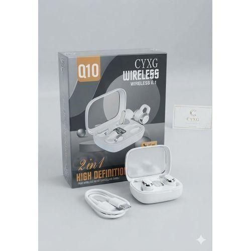 Generic Q10 "2-in-1 High Definition" True Wireless Noise Cancelling Earbuds with Smart Digital Display Charging Case
